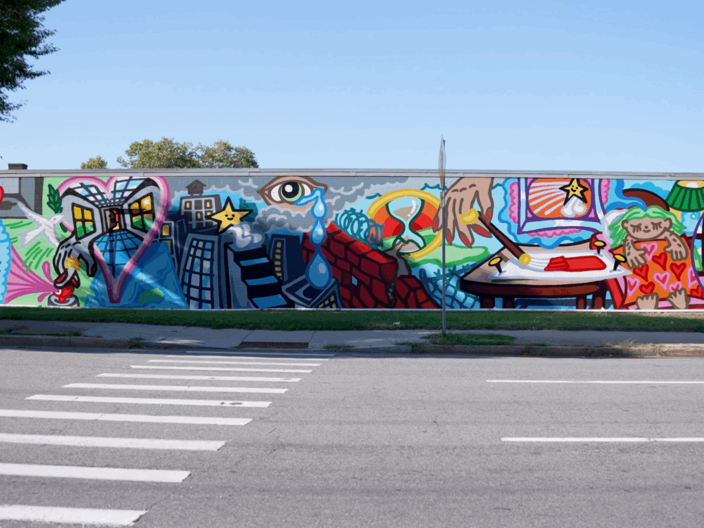 mural, providence, Bee Daniel, The Avenue Concept, joy, dialogue and inclusion.